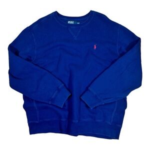 Vintage Polo Ralph Lauren Navy Blue Sweatshirt - XXL (27"x 28")